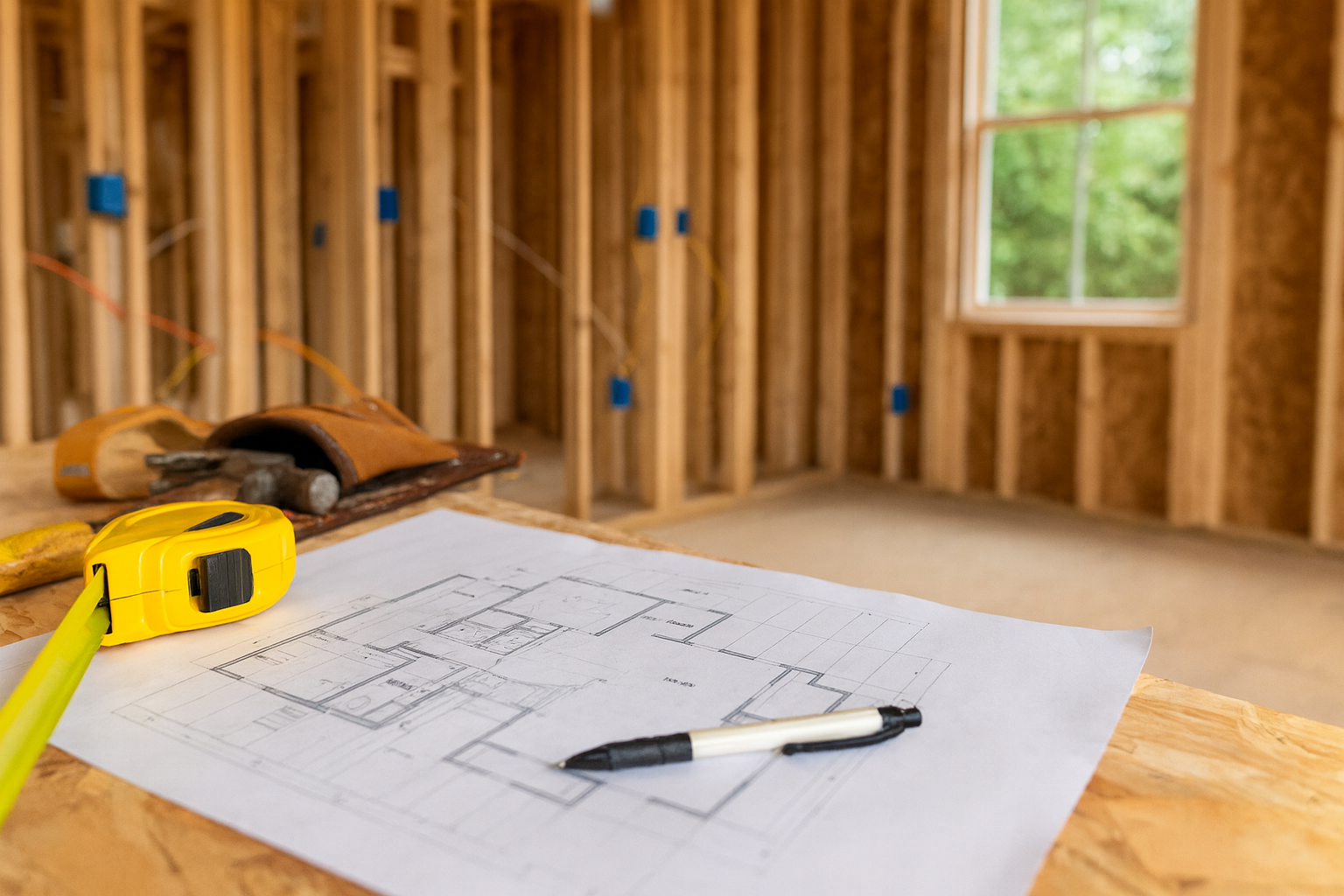 Home during electrical rough-in